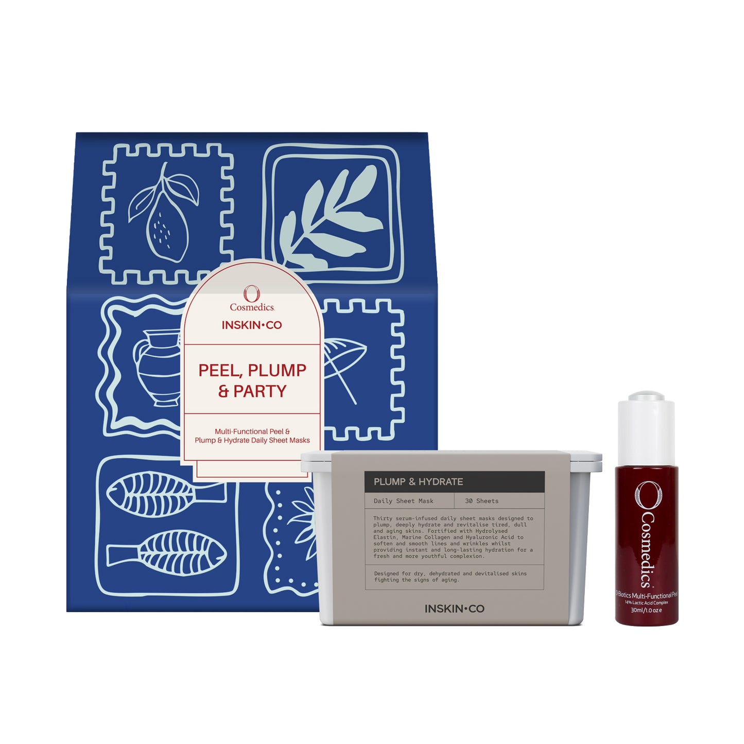 O X INSKIN.CO Peel, Plump & Party Duo